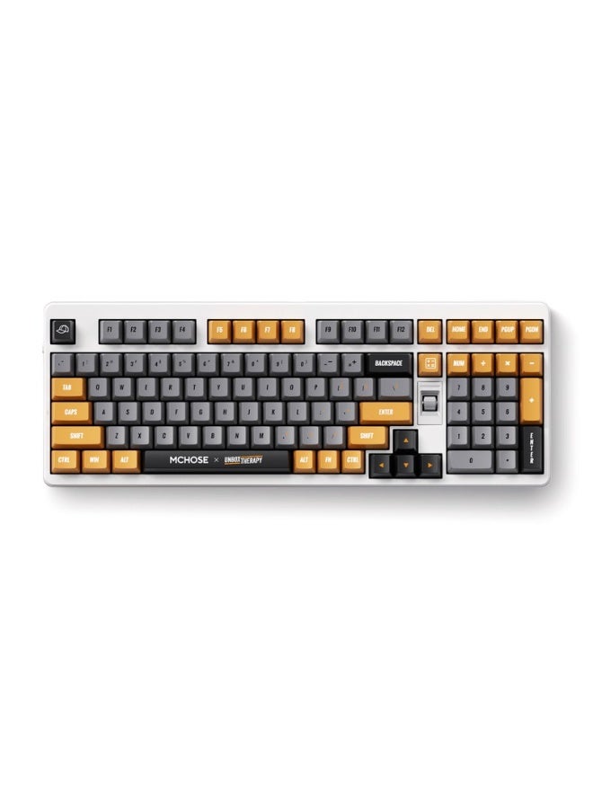 MCHOSE x Unbox Therapy UT98 98% Mechanical Keyboard – Gasket Mount, Hot-Swappable Silent Peach V3 Switch, Tri-Mode (USB-C/ Wireless 2.4GHz/Bluetooth), 10,000mAh Battery, Aluminum Volume Knob, RGB Backlight, Retro Therapy | HW-UT98-4 - Image 2